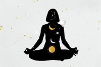 Celestial meditation pose, astrology art