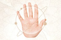 Palm reading astrology background, fortune telling art