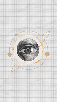 Celestial observing eye phone wallpaper, astrology background