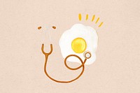 Sunny-side up egg, cute collage element