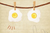 Sunny-side up eggs, cute collage element