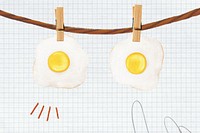 Sunny-side up eggs, cute collage element