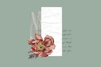 Vintage pink flower paper background