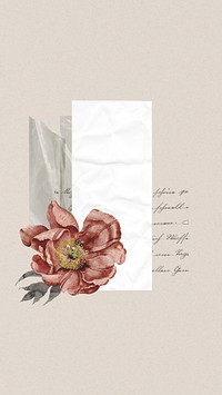 Vintage flower paper phone wallpaper