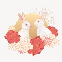 Year of Rabbit, Chinese zodiac animal in oriental style