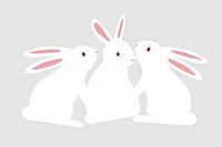 Cute white rabbits, Easter celebration graphic