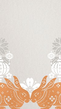 Festive Chinese rabbit mobile wallpaper, New Year celebration background