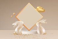 Rabbit year frame background, festive Chinese design