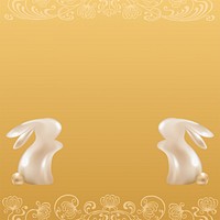 Chinese New Year background, rabbit zodiac 3D design