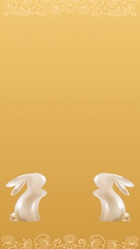 Chinese New Year iPhone wallpaper, rabbit zodiac 3D background