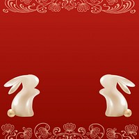 Chinese New Year background, rabbit zodiac 3D design