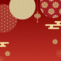 Red Chinese oriental background, gold festive design