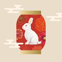 Chinese rabbit lantern, New Year celebration graphic