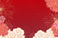 Festive Chinese fireworks background, New Year celebration