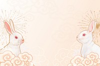 Rabbit New Year background, traditional Chinese design