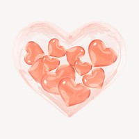Peachy crystal heart, 3D Valentine's graphic