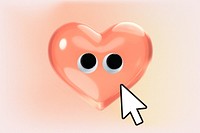 3D heart cartoon background, cute love graphic