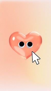 3D heart cartoon iPhone wallpaper, cute love background