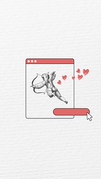 Vintage Valentine's cupid phone wallpaper, cute love background