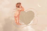 Cupid paper heart background, Valentine's celebration graphic