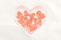 3D crystal hearts background, Valentine's celebration