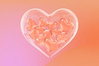 3D crystal hearts background, Valentine's celebration