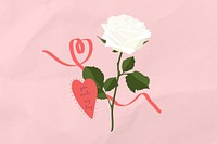 Valentine's white rose background, flower graphic