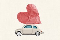 Cute Valentine's background, heart on car graphic