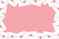 Love letter frame background, pink aesthetic design