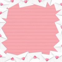 Love letter frame background, pink aesthetic design