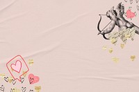 Valentine's Day cupid background, heart doodle border