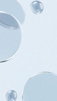 Light blue iPhone wallpaper, glassy bubble border