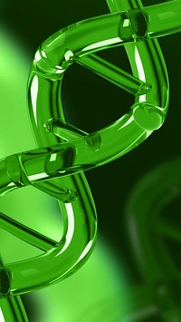 Green science 3D mobile wallpaper, DNA double helix remix