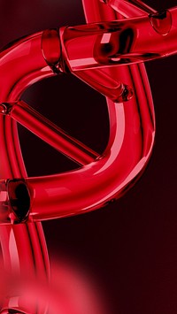 Red science mobile wallpaper, DNA double helix remix