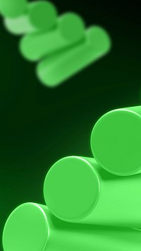 Geometric green cylinders mobile wallpaper, digital remix