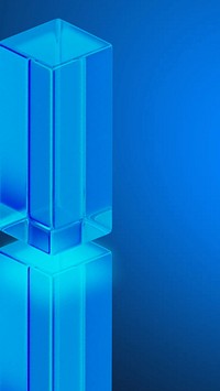 Blue glass pillars mobile wallpaper, digital remix