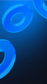 3D blue rings mobile wallpaper, digital remix