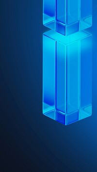 Blue glass pillars mobile wallpaper, digital remix