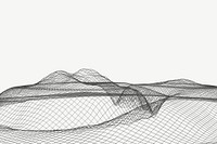 Abstract black wireframe landscape psd