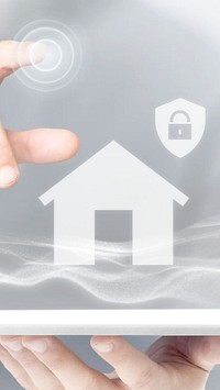 Home security iPhone wallpaper, digital remix