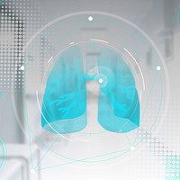 Medical technology background, blue lungs digital remix