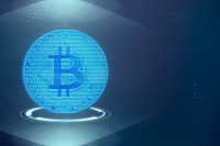 Blue bitcoin, digital currency