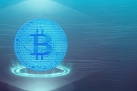 Blue bitcoin, digital currency