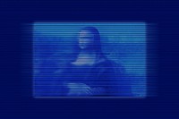 Mona Lisa futuristic motion glitch, Leonardo Da Vinci's famous painting. Remixed by rawpixel.