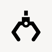 Robot claw flat icon vector