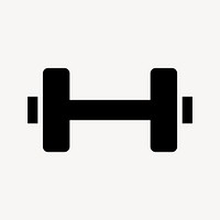 Black dumbbell flat icon vector