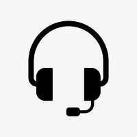 Headphones with microphone flat icon vector