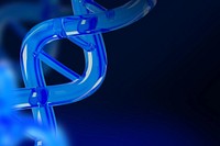 3D blue science background, DNA double helix remix