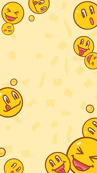 Yellow smiling emoticons phone wallpaper, facial expressions background