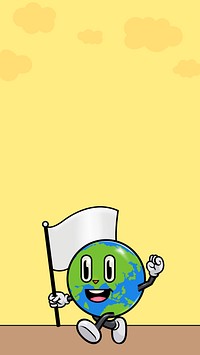 Green globe mobile wallpaper, environment cartoon background